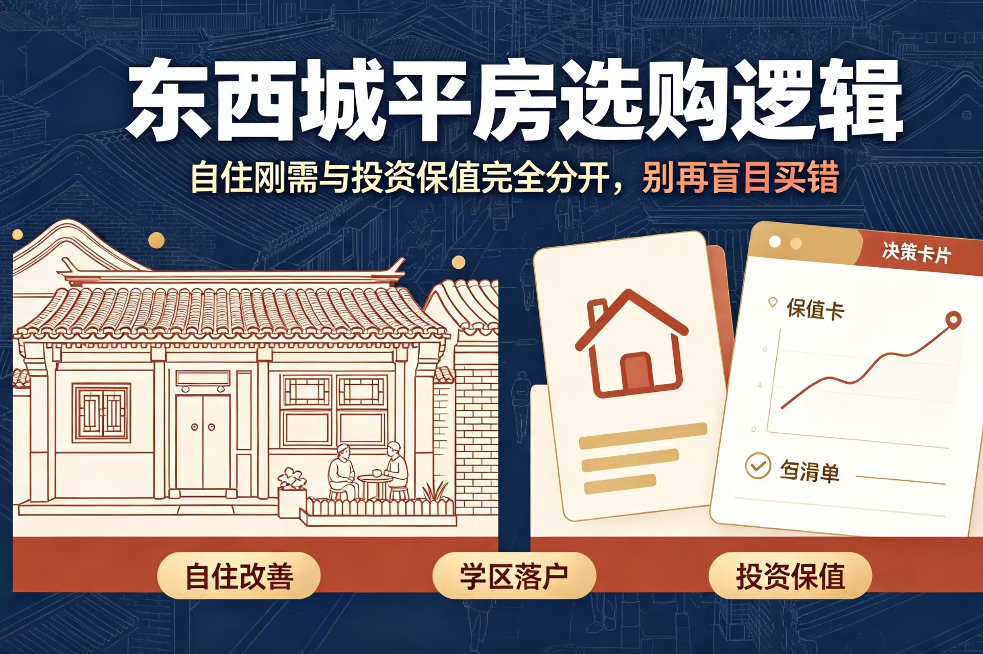 东西城平房选购逻辑：自住刚需与投资保值完全分开，别再盲目买错