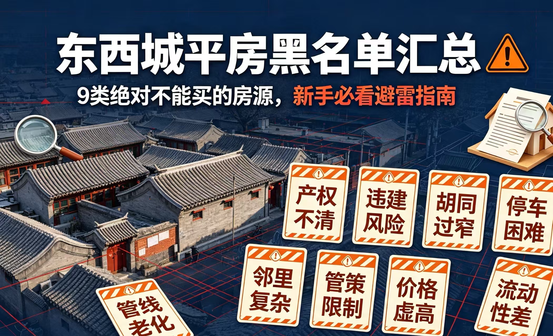 东西城平房黑名单汇总：9类绝对不能买的房源，新手必看避雷指南