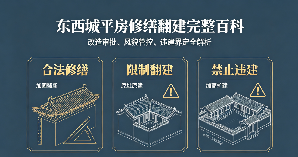 东西城平房修缮翻建完整百科：能不能重建、加高、扩建、改造审批、违建界定全解析