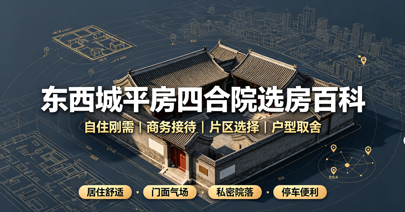 东西城平房四合院选房百科：自住刚需与商务接待的核心区别、片区选择、户型取舍全解析